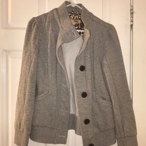 Light grey button up pea coat